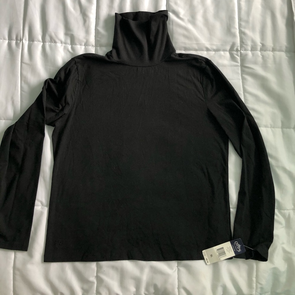 NWT Chaps Black Long Sleeve Turtleneck